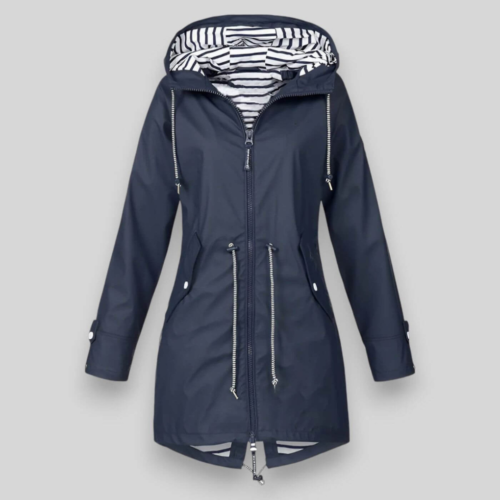 Packable Waterproof Rain Jacket — women's rain jacket in dark blue