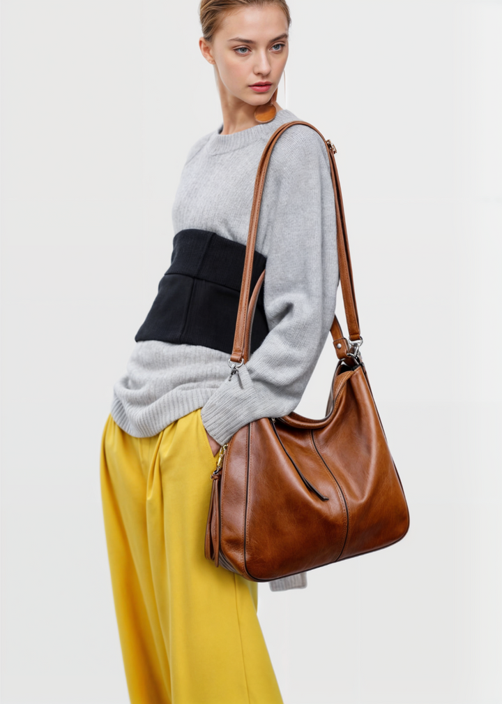 Rosemonde | Leather Hobo Shoulder Bag for Women - additional view