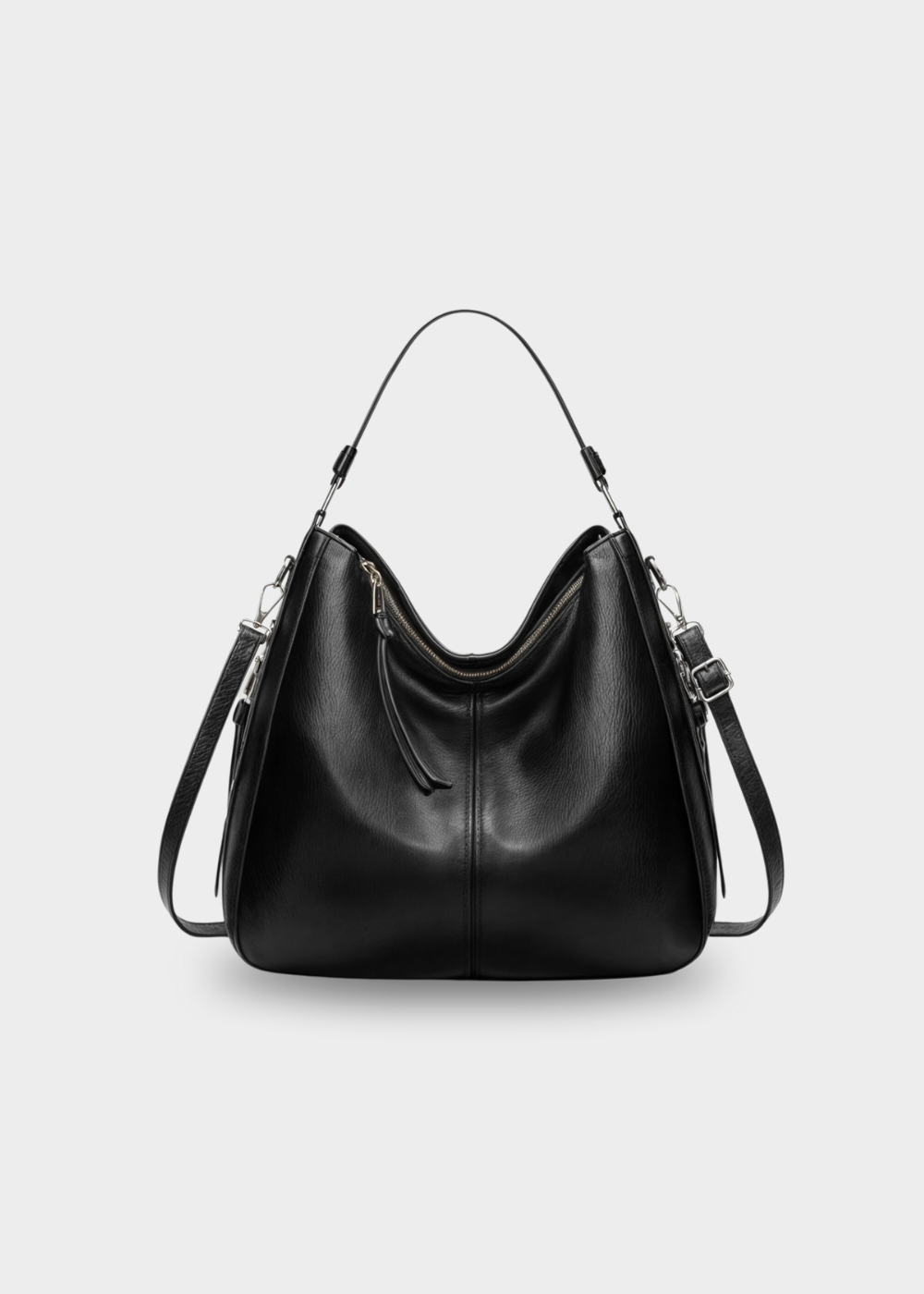 Rosemonde | Leather Hobo Shoulder Bag for Women - side view