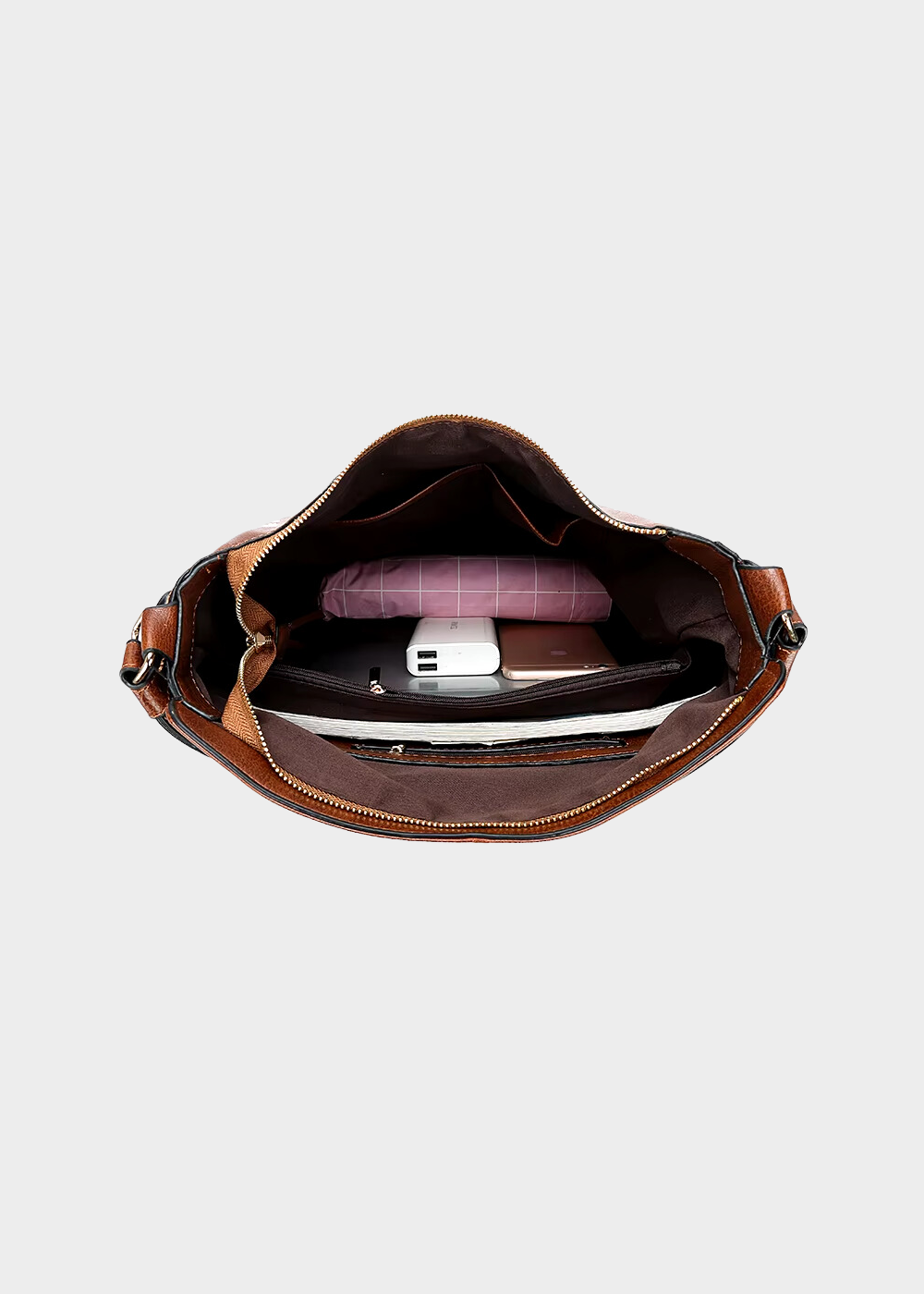 Rosemonde | Leather Hobo Shoulder Bag for Women - back view