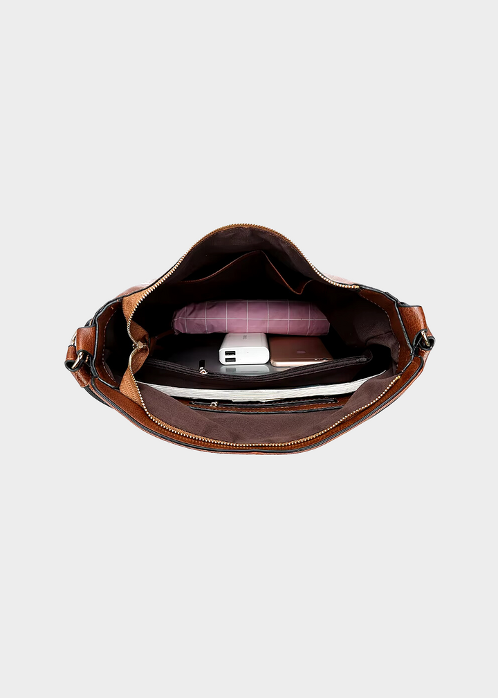 Rosemonde | Leather Hobo Shoulder Bag for Women - back view