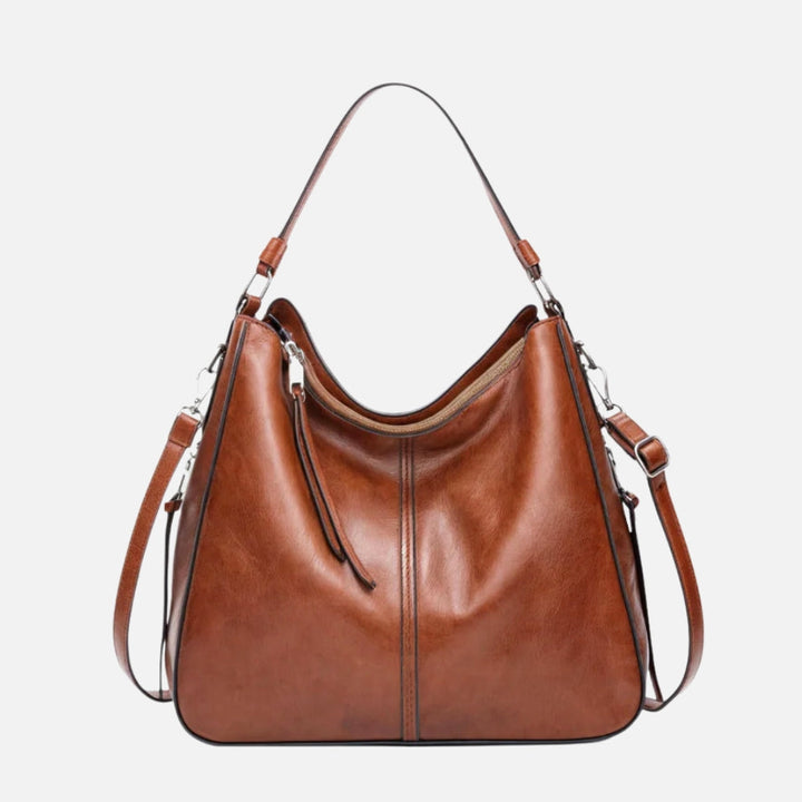 Rosemonde | Leather Hobo Shoulder Bag for Women - front view