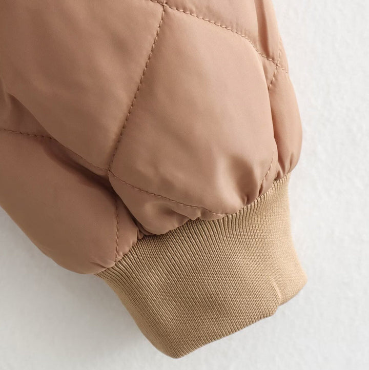 Gaëlle Quilted Bomber Jacket Cropped Stand Collar for Women, view 5
