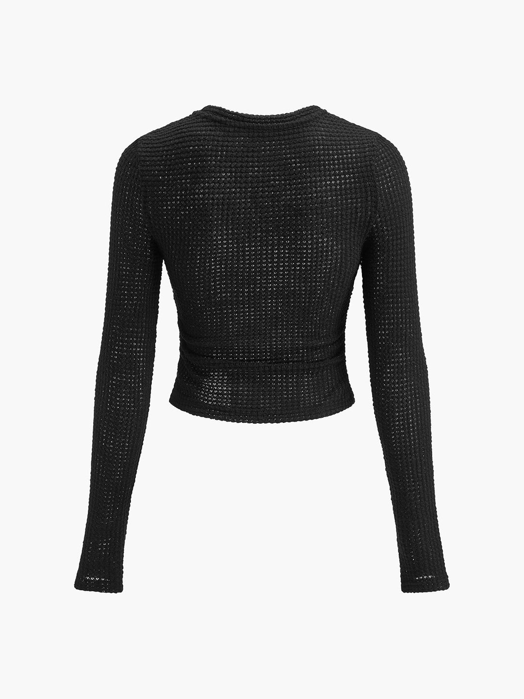 Lisette Waffle Knit Long Sleeve Top Crew Neck for Women, view 11