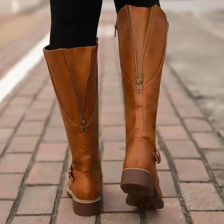 Estienne | Flat Knee High Riding Boots for Women - sole detail
