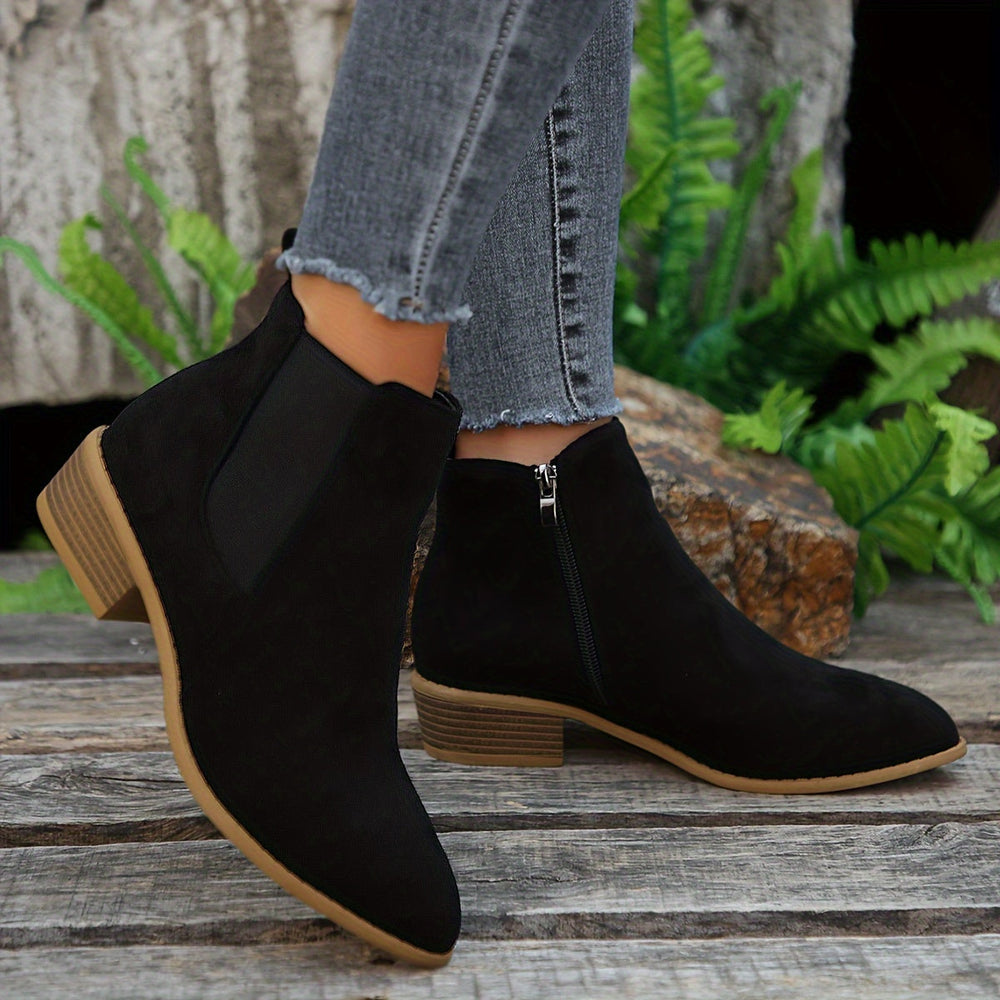 Flat Suede Ankle Boots — ankle boots for women in beige