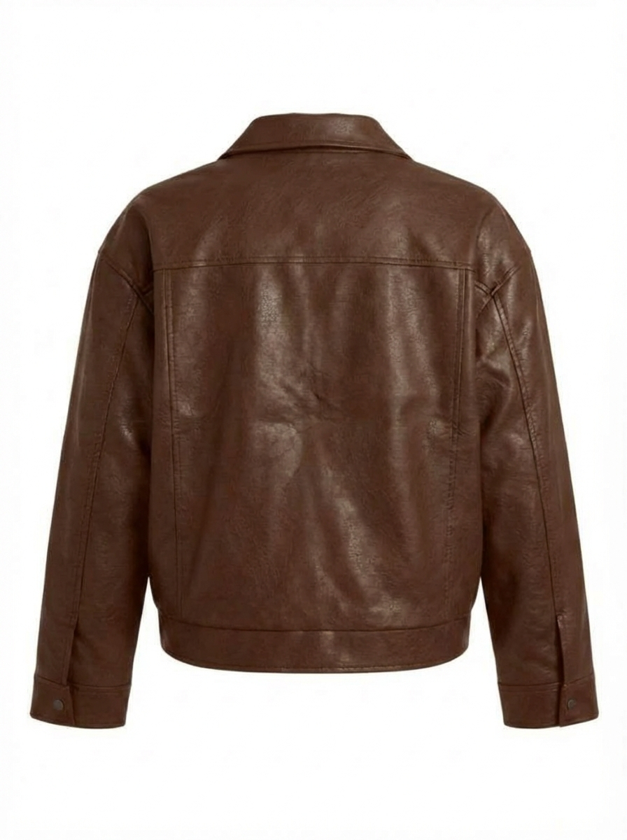 Relaxed Oversized Faux Leather Jacket for women - view 14
