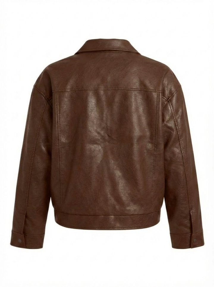 Relaxed Oversized Faux Leather Jacket for women - view 14