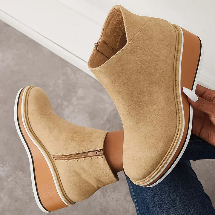 Thomasine | Platform Wedge Ankle Boots for Women - sole detail