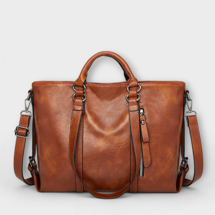 Ghislaine | Brown Shoulder Tote Bag for Women - front view