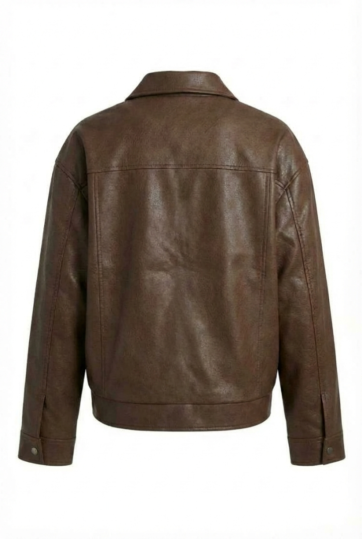 Relaxed Oversized Faux Leather Jacket for women - view 7