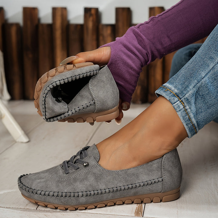 Classic Leather Loafers — women's loafers in gray