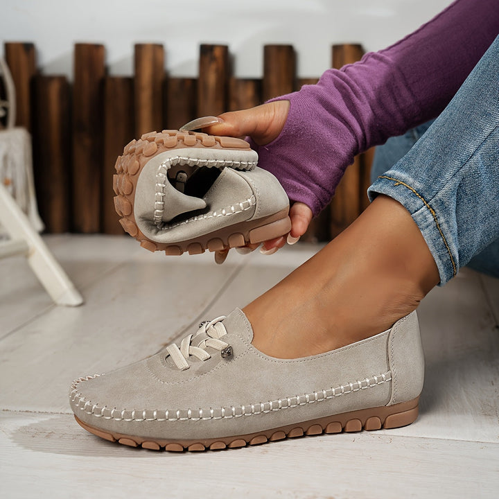 Classic Leather Loafers — women's loafers in gray