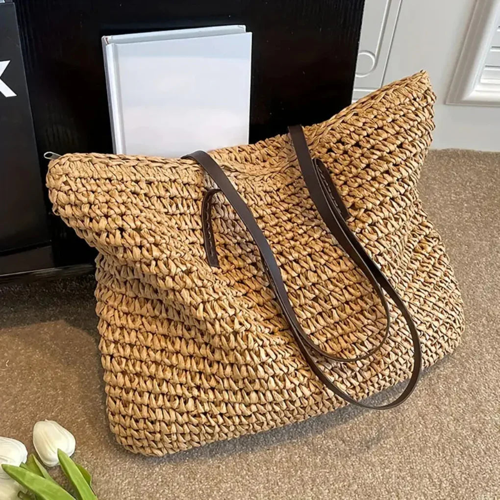Tiphaine | Woven Tote Bag for Women - back view