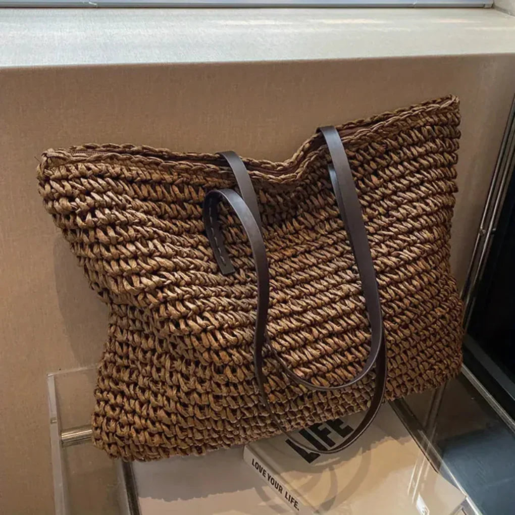 Tiphaine | Woven Tote Bag for Women - strap detail