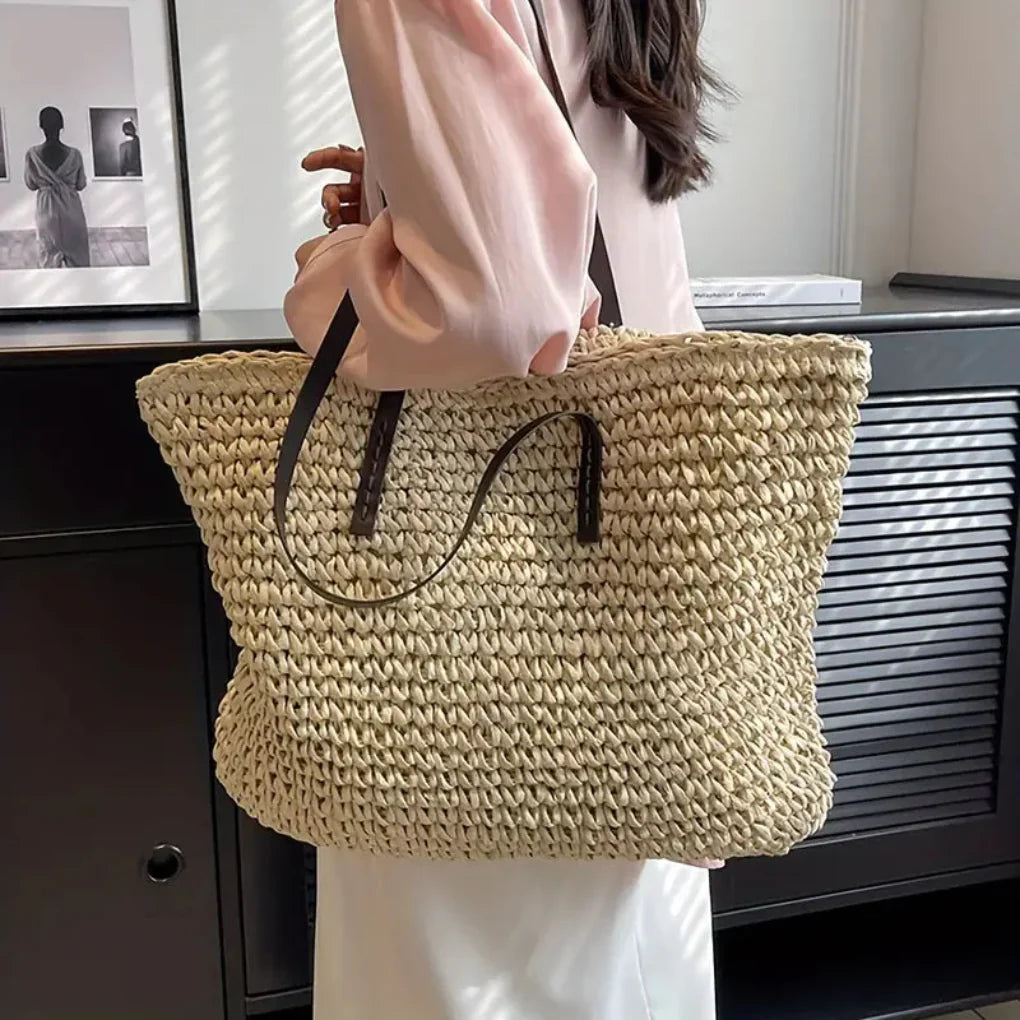Tiphaine | Woven Tote Bag for Women - detail view