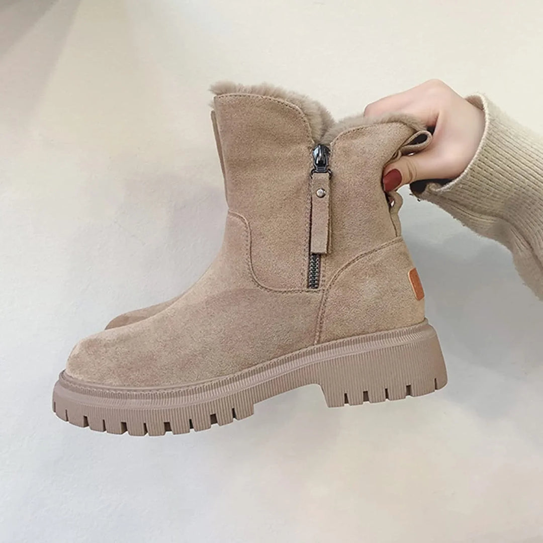 Fur Lined Winter Ankle Boots — winter boots for women in black