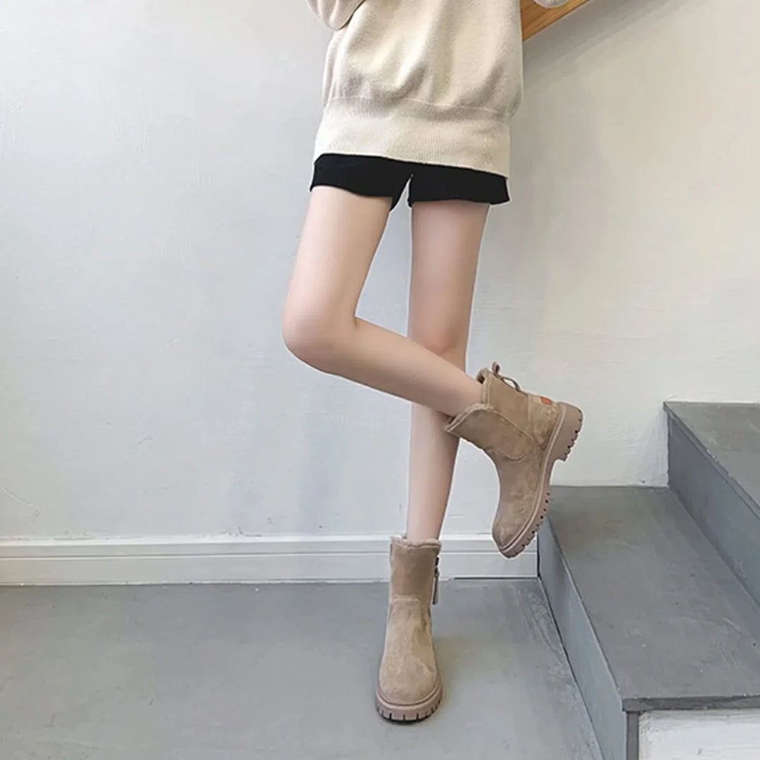 Fur Lined Winter Ankle Boots — winter boots for women in black