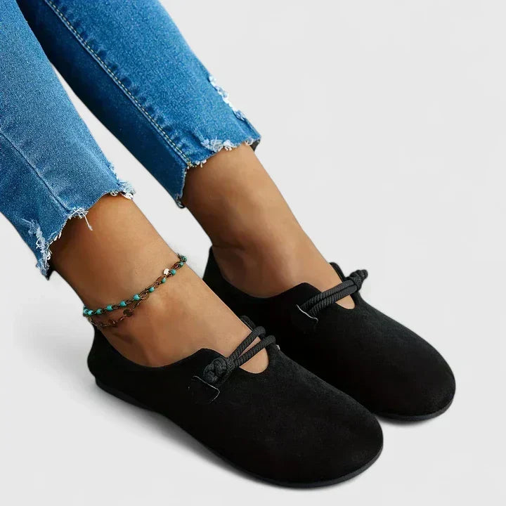 Soft Suede Ballet Flats — women's loafers in beige