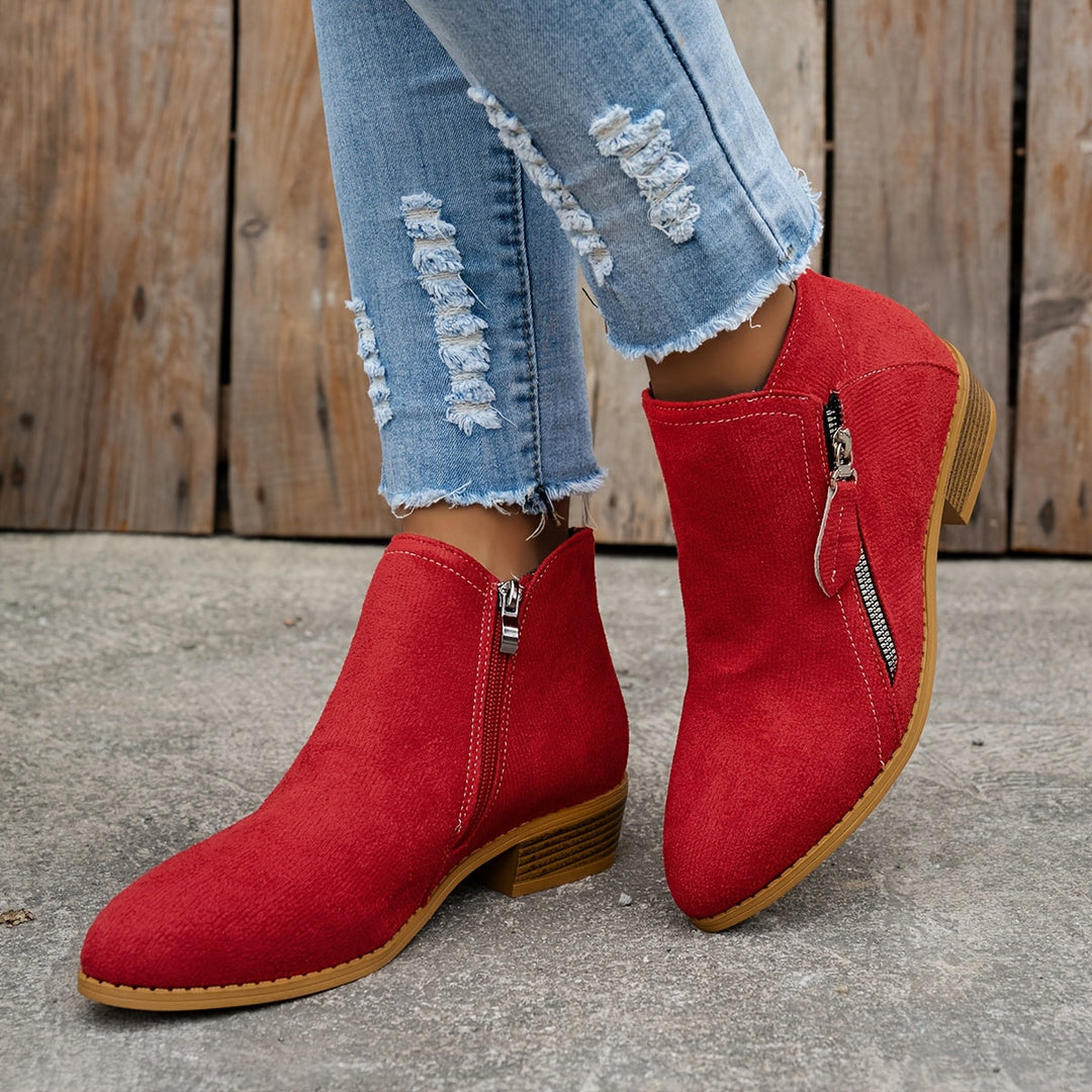 Ludivine | Suede Ankle Boots for Women - side view
