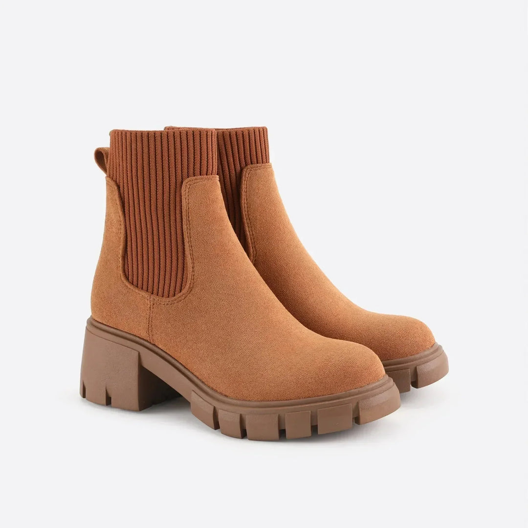 Chunky Lug Sole Chelsea Boots — chelsea boots for women in apricot