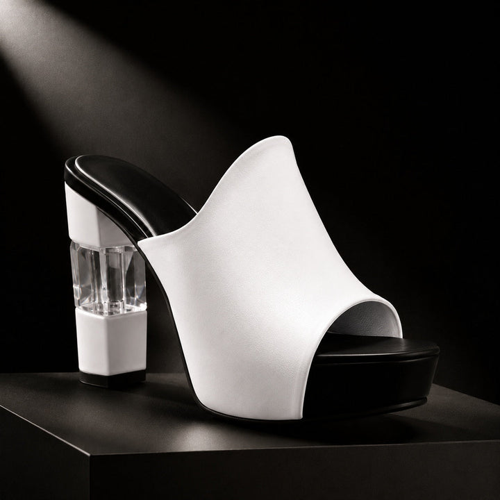 Elegant Heeled Mules — women's mules in red