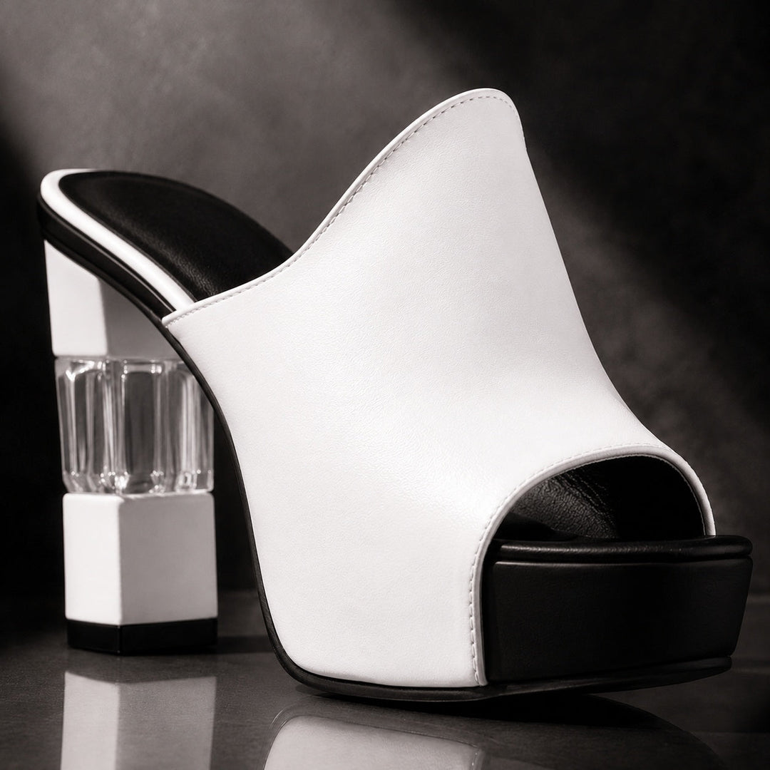 Elegant Heeled Mules — women's mules in red