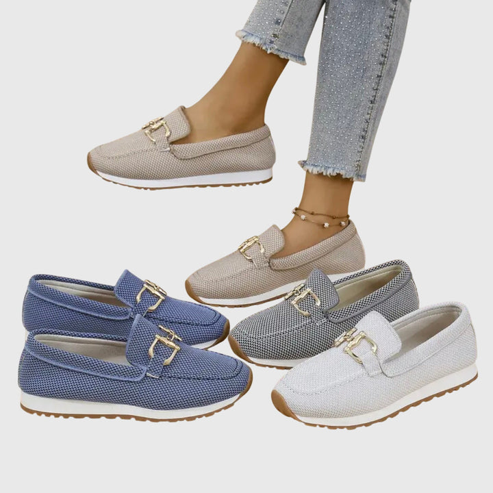 Soft Knit Slip On Loafers — women's loafers in blue