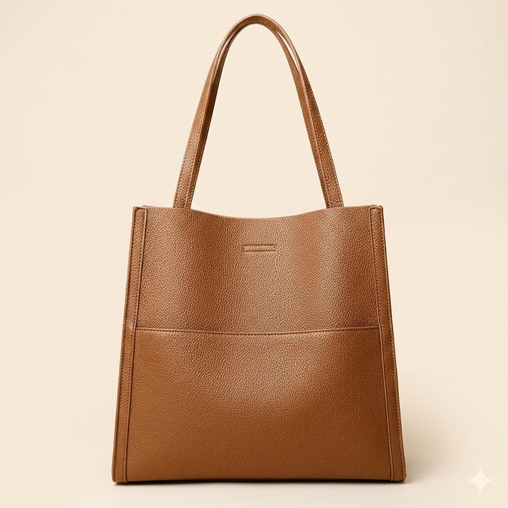 Sixtine | Leather Tote Bag for Women - side view