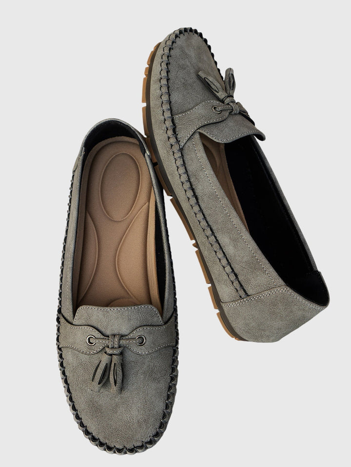 Bow Detail Slip On Loafers — women's loafers in blue