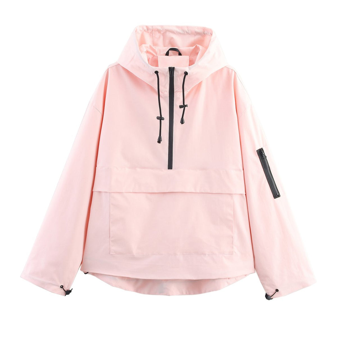 Hooded Windproof Rain Jacket — women's rain jacket in hellrosa