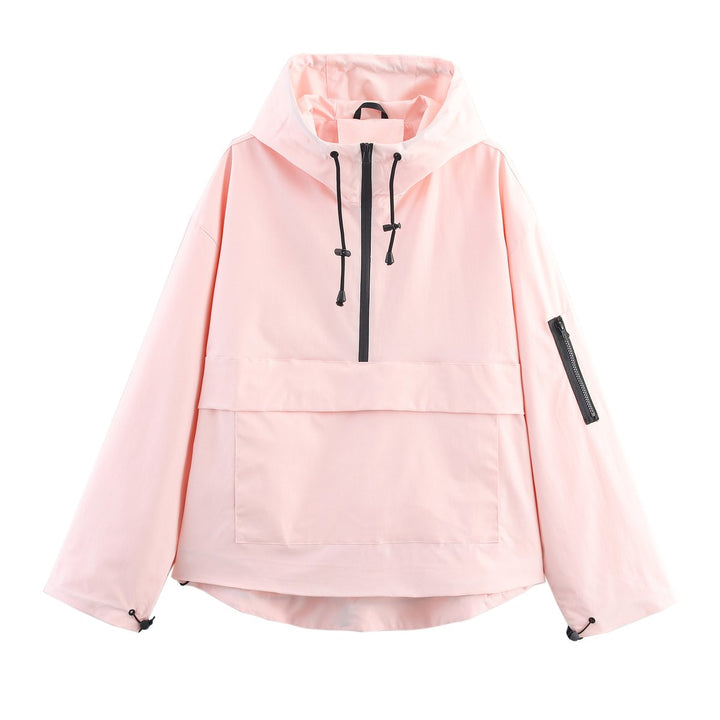 Hooded Windproof Rain Jacket — women's rain jacket in hellrosa