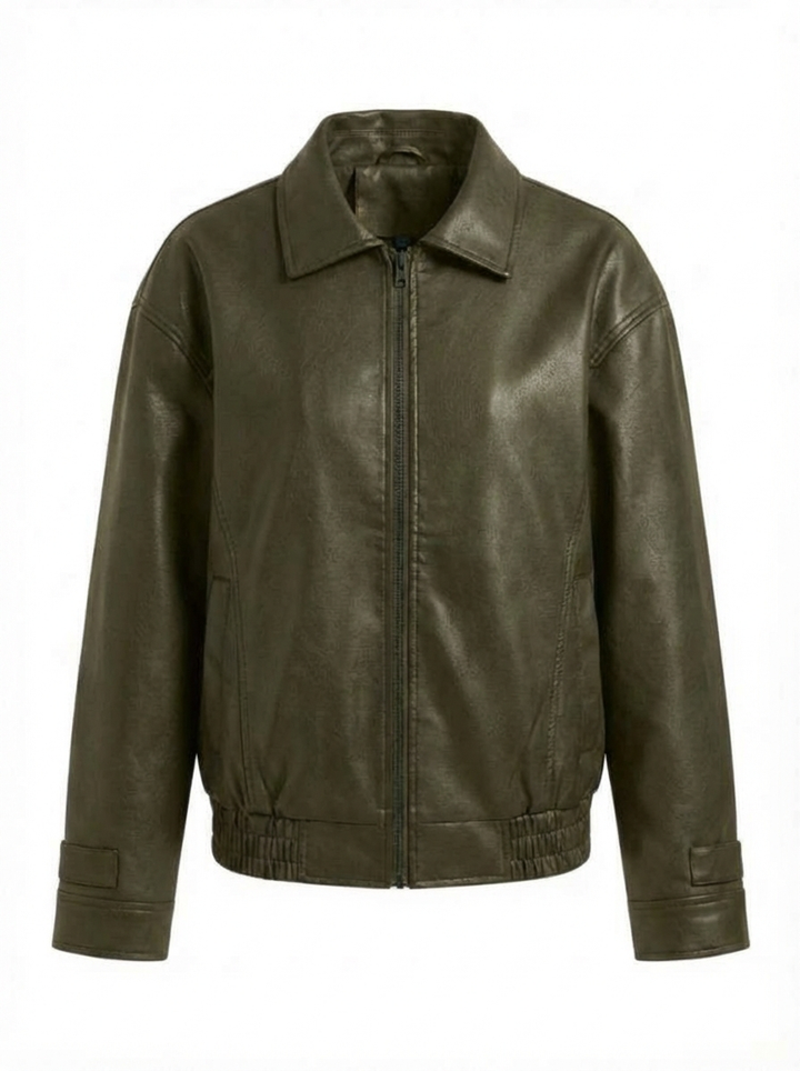 Relaxed Oversized Faux Leather Jacket for women - view 20