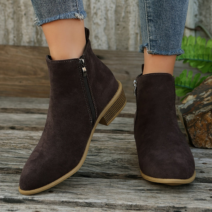 Flat Suede Ankle Boots — ankle boots for women in beige