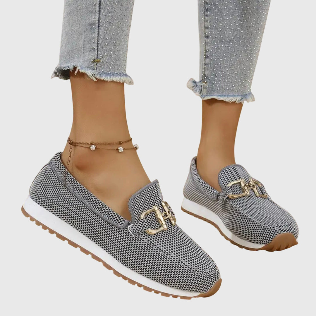 Soft Knit Slip On Loafers — women's loafers in gray