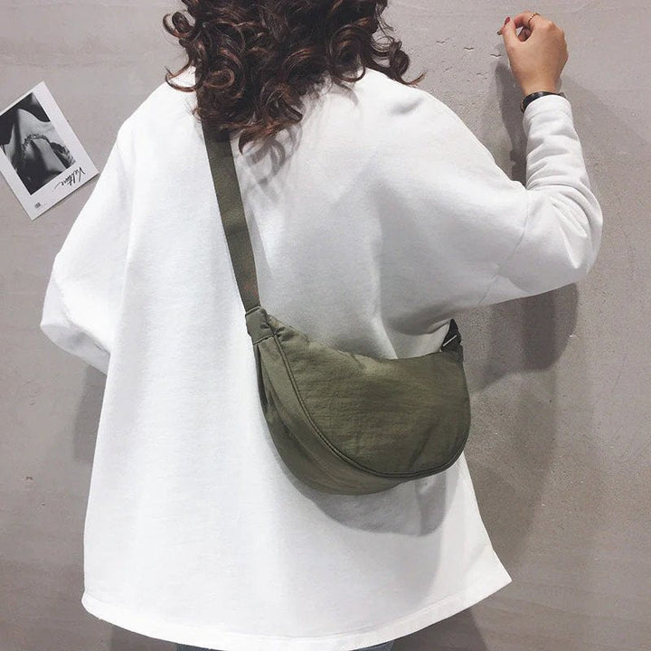 Blandine | Crescent Crossbody Bag for Women - angled view
