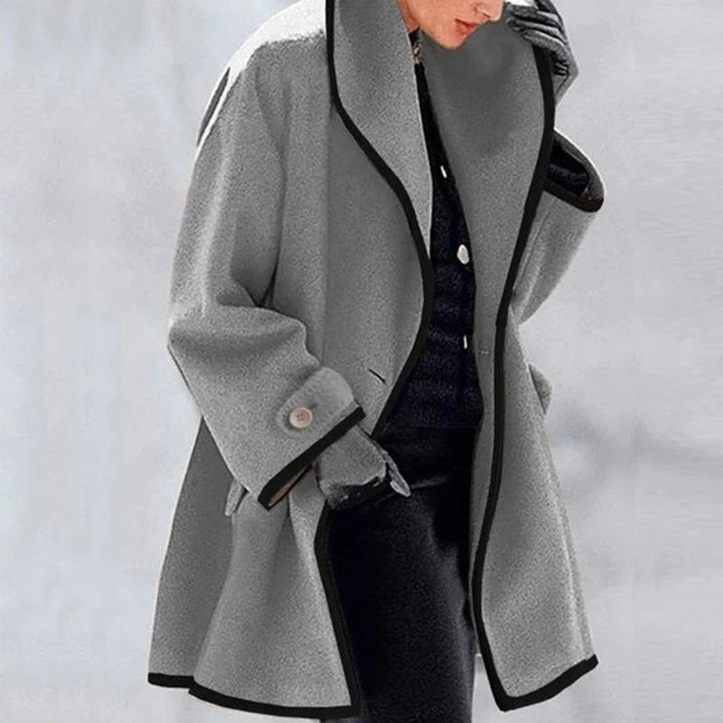 Armelle Classic Trench Coat Double Breasted Belted for Women in Gray