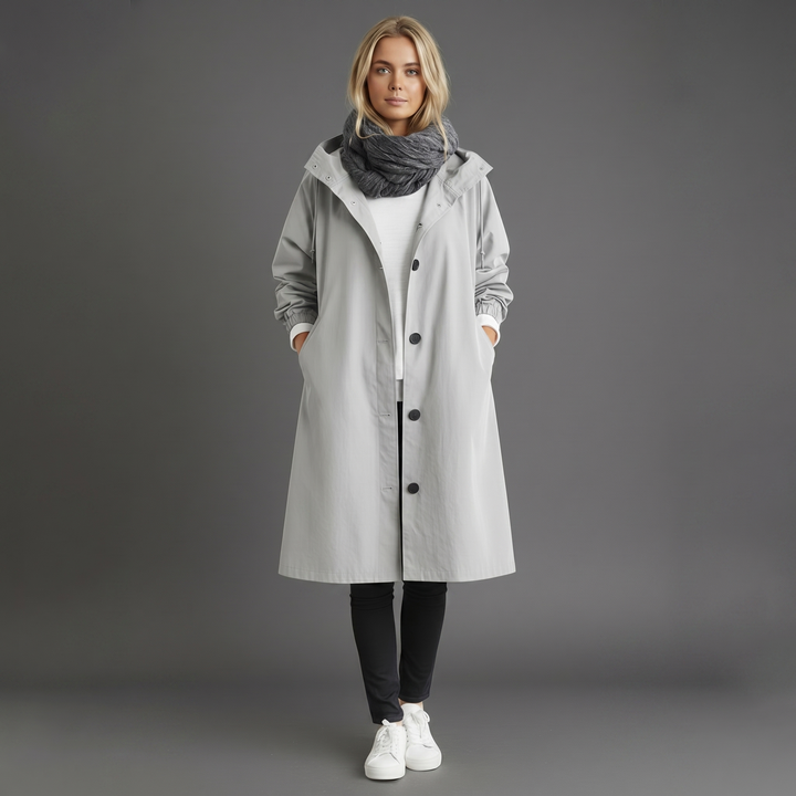 Waterproof Hooded Trench Coat — trench coat for women in green