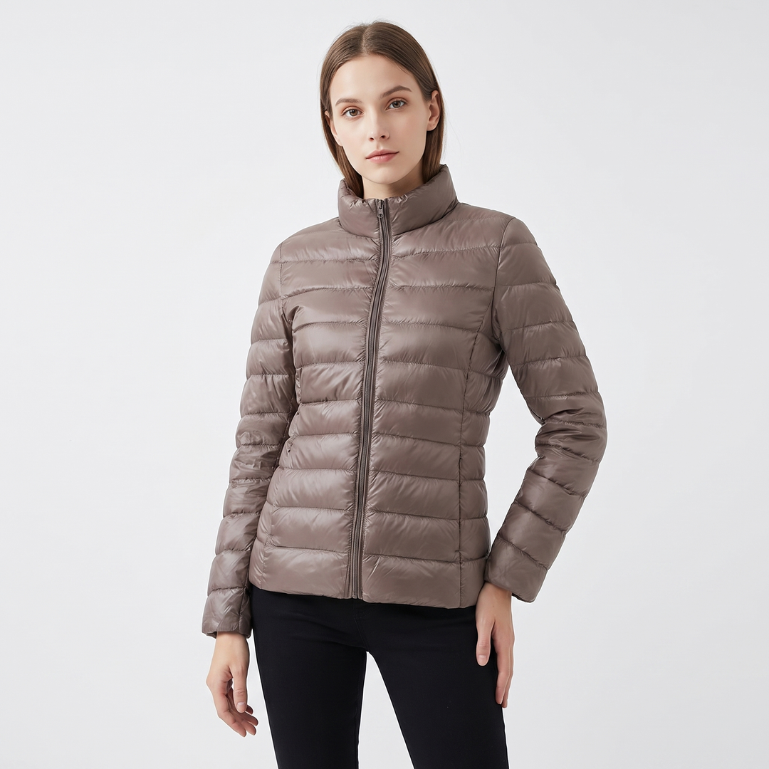 Ghislaine Ultralight Padded Puffer Jacket Packable for Women in Khaki