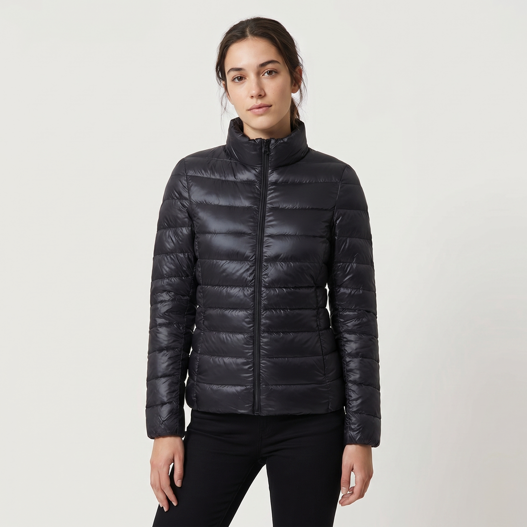 Ghislaine Ultralight Padded Puffer Jacket Packable for Women in Black
