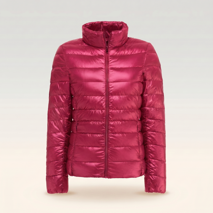Ghislaine Ultralight Padded Puffer Jacket Packable for Women in Bright Red