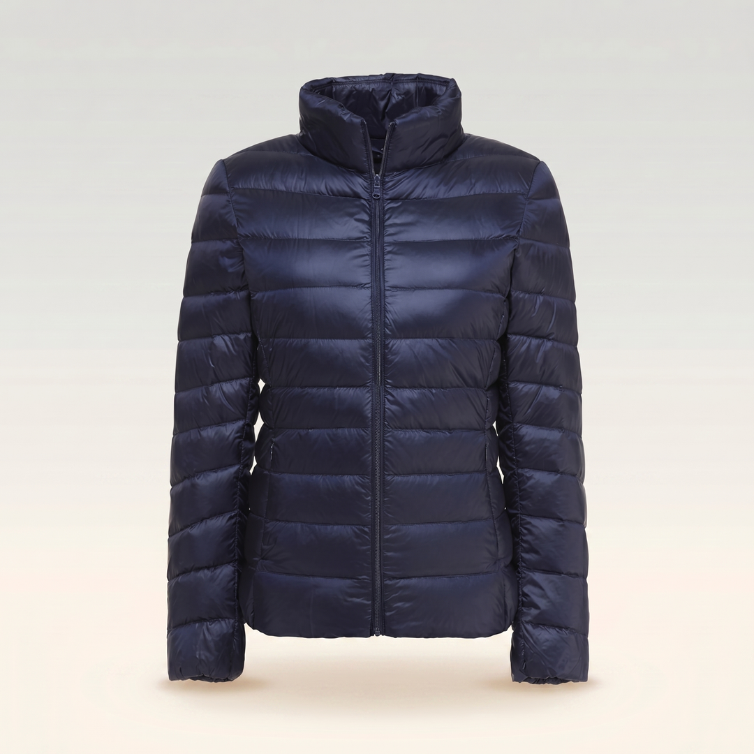 Ghislaine Ultralight Padded Puffer Jacket Packable for Women in Navy Blue
