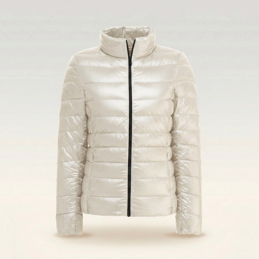 Ghislaine Ultralight Padded Puffer Jacket Packable for Women in White