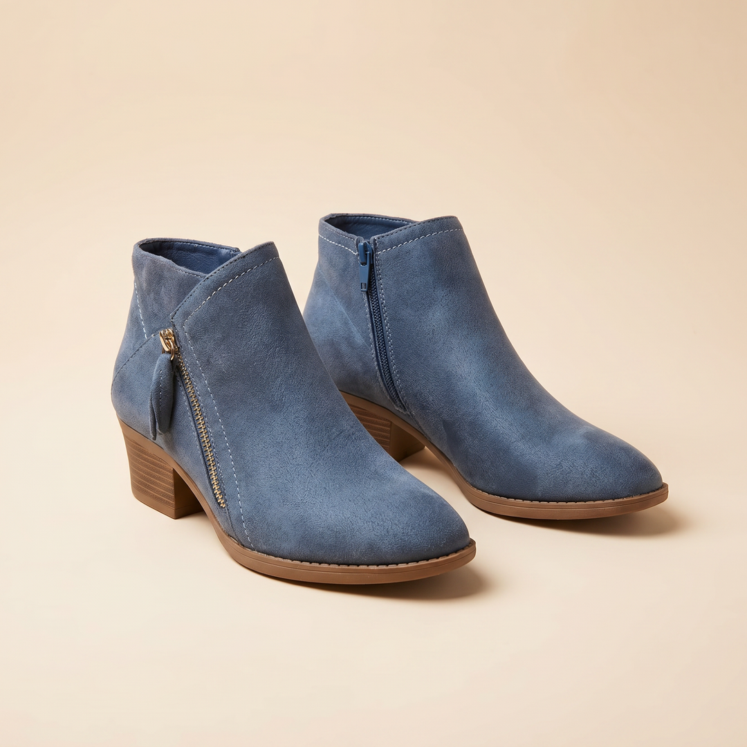 Suede Block Heel Ankle Boots — ankle boots for women in black