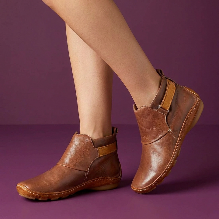 Perpetue | Wide Fit Suede Ankle Boots for Women - front view