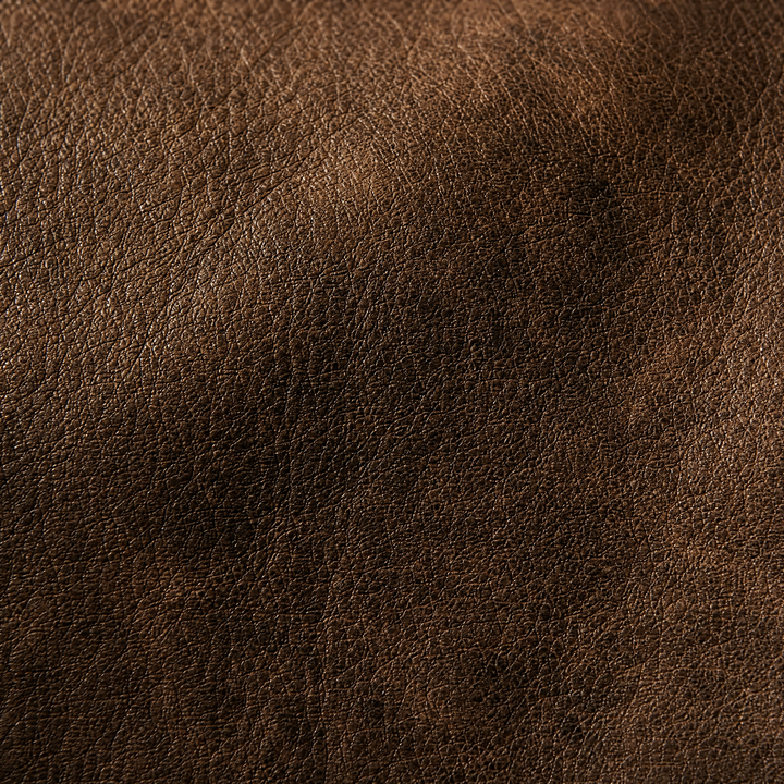 Charlotte | Women's Vintage Brown Leather Bomber Jacket - fabric view