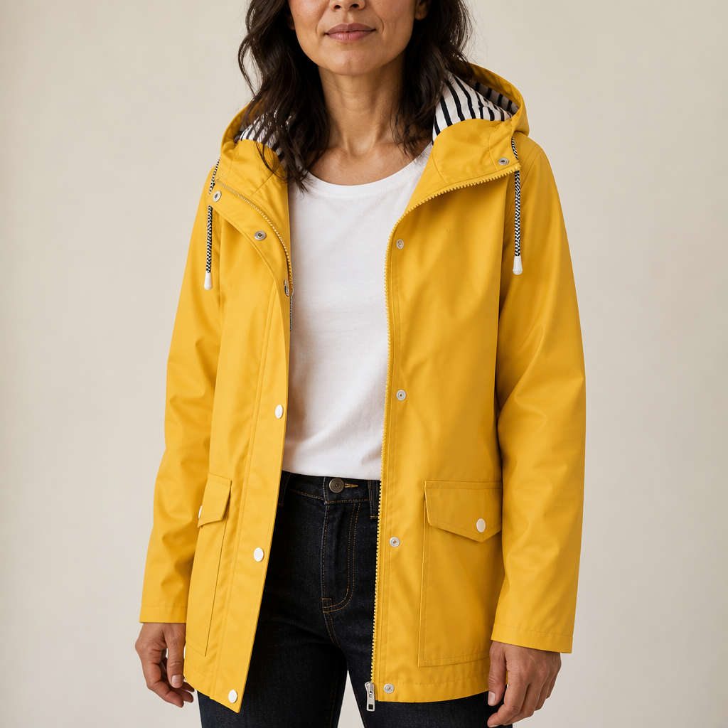 Insulated Waterproof Rain Jacket — women's rain jacket in yellow
