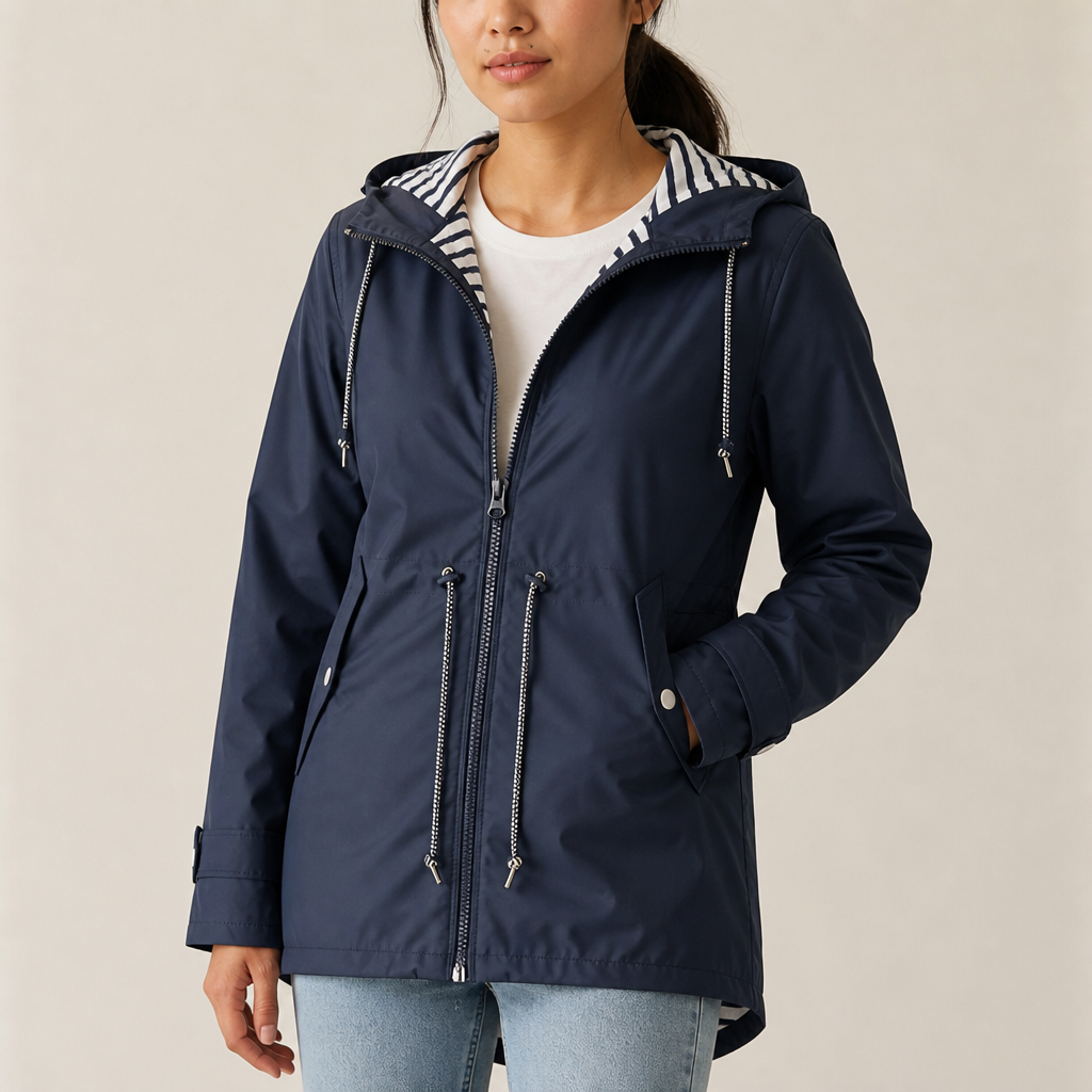 Packable Waterproof Rain Jacket — women's rain jacket in dark blue