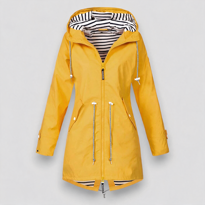 Packable Waterproof Rain Jacket — women's rain jacket in yellow