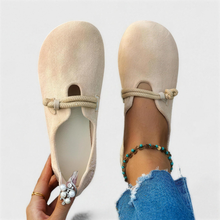 Soft Suede Ballet Flats — women's loafers in beige